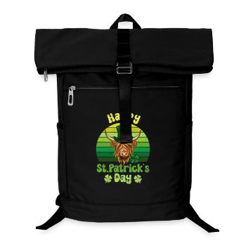 St. Patrick's Day Scottish Highland Cattle - Laptop Backpack - black - Front
