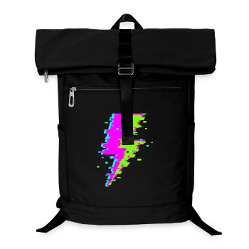 Psychedelischer digitaler Strahl - Laptop-Rucksack  - Schwarz - Vorne