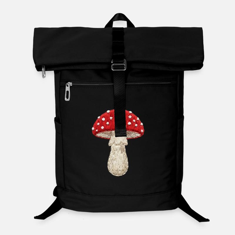 Rouge champignon blanc dans un aspect brodé (imprimé) Sac à dos ordinateur