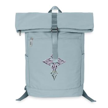 Irisierendes, verziertes Kreuz - Laptop-Rucksack  - Eisblau - Vorne