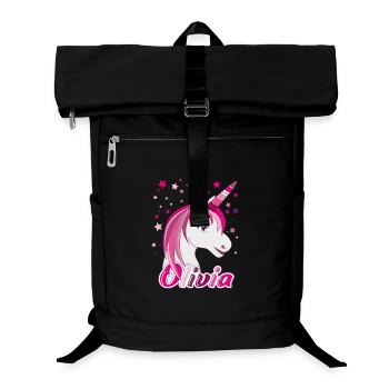 Olivia Einhorn, Mädchenname - Laptop-Rucksack  - Schwarz - Vorne