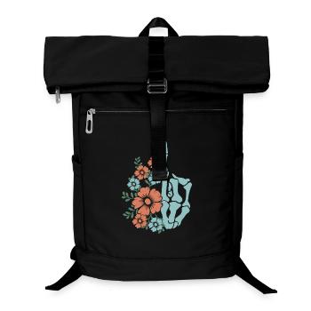 Floral Skeleton Hand Illustration - Laptop Backpack - black - Front