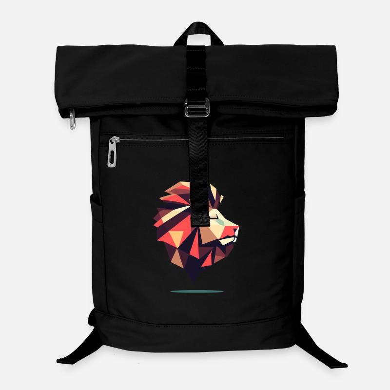 Lion géométrique sommet Sac à dos ordinateur