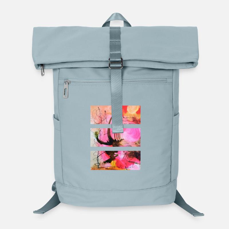 Art abstrait dans les tons roses et noirs Sac à dos ordinateur
