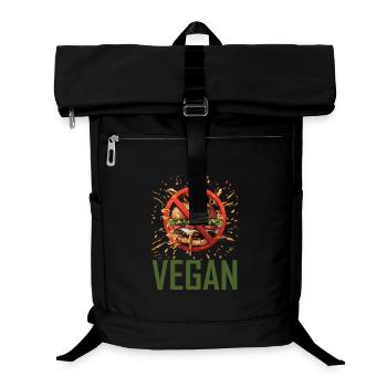 Renoncement végétalien au design de la restauration rapide - Sac à dos ordinateur - noir - Devant