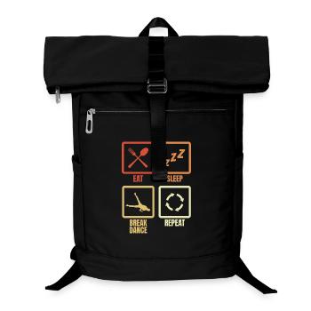 Essen Schlafen Breakdance Wiederholen - Laptop-Rucksack  - Schwarz - Vorne
