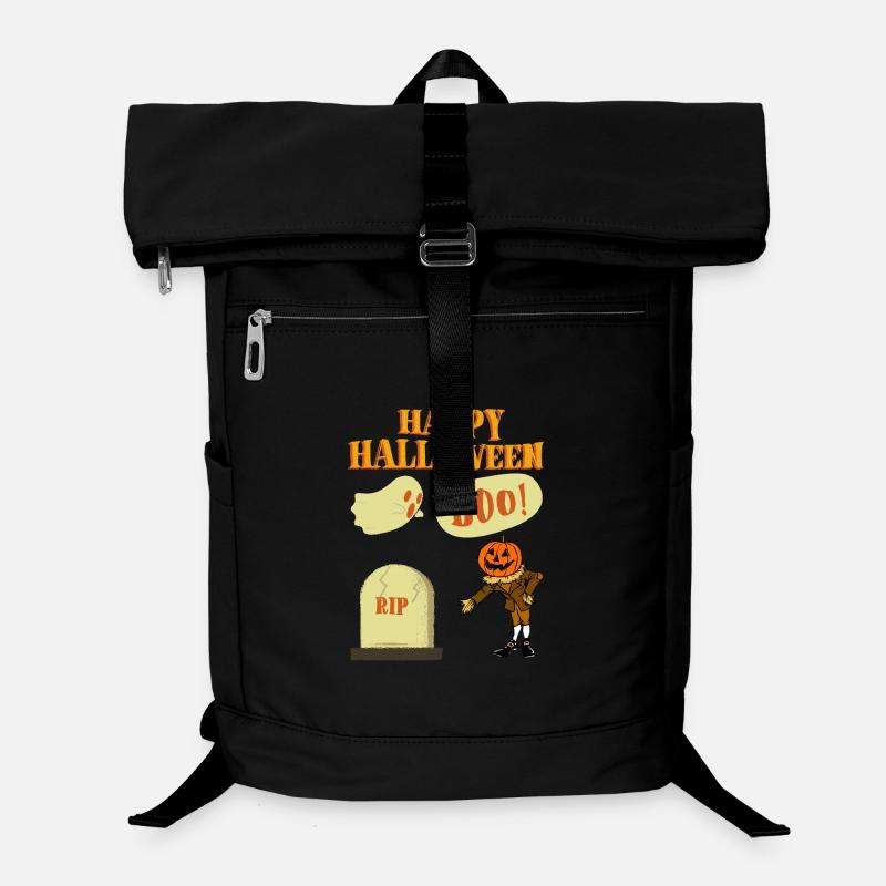 Halloween Cartoon Pumpkin Ghost Laptop Backpack