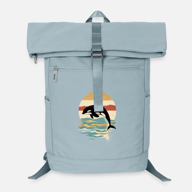 Orca Retro Sunset Ocean Laptop Backpack