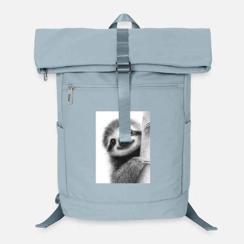Cute Pencil Style Sloth Black White Laptop Backpack