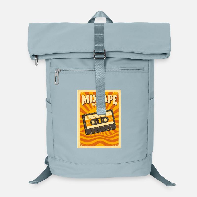 Retro Mixtape Illustration with Warm Seventies Laptop Backpack