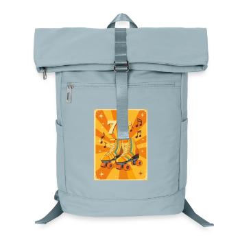 Classic 70s Roller Skates with Warm Retro Vibes - Laptop Backpack - ice blue - Front