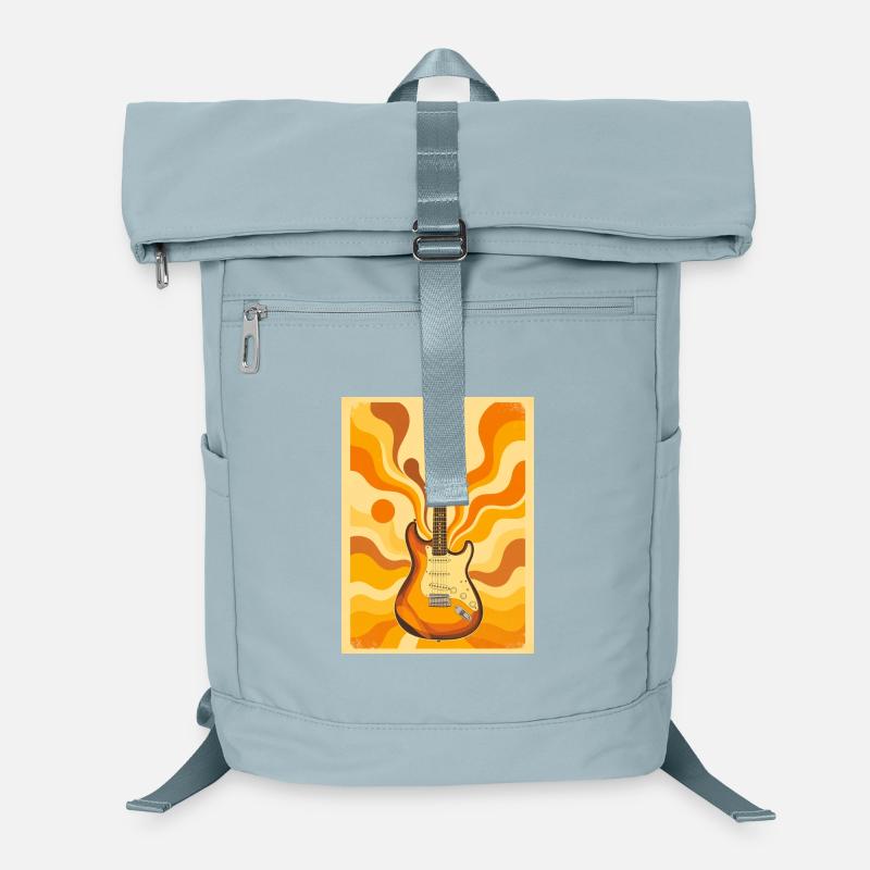 Psychedelische Retro-Gitarre mit lebendigen Siebzigern Laptop-Rucksack 