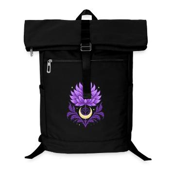 Distel Mond Symbol - Florales Naturmotiv - Laptop-Rucksack  - Schwarz - Vorne