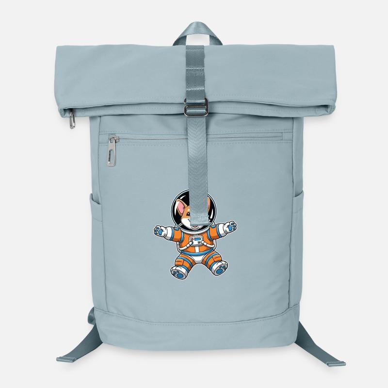 Oranger Weltraum-Astronaut Corgi Hund Laptop-Rucksack 