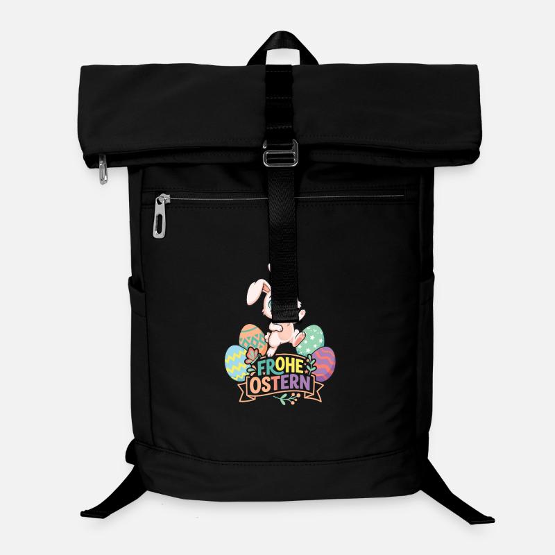 Frohe Ostern Hase mit bunten Eiern Laptop-Rucksack 