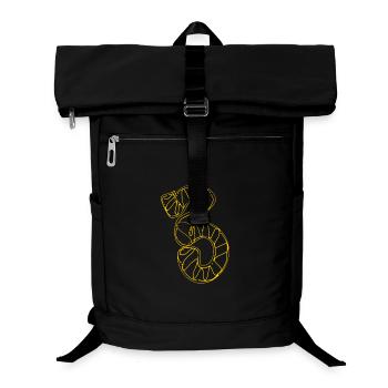 Neon Lines Snake Contour Art: The Yellow 3 - Laptop Backpack - black - Front