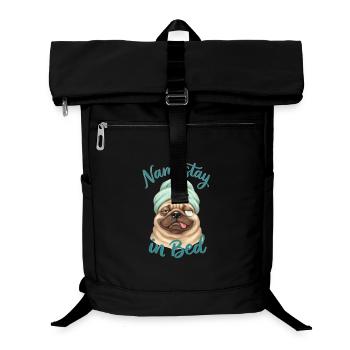 Namastay in Bed - Fauler Hund - Laptop-Rucksack  - Schwarz - Vorne