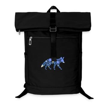 Nordic Floral - Heller Blaufuchs - Laptop-Rucksack  - Schwarz - Vorne