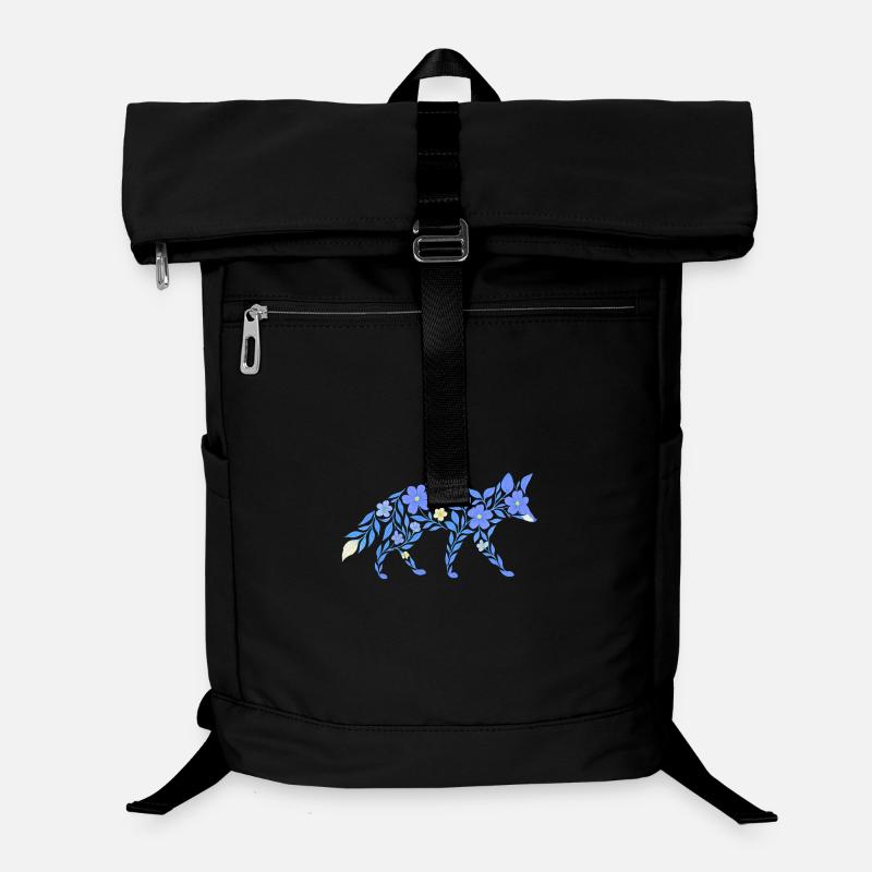 Nordic Floral - Heller Blaufuchs Laptop-Rucksack 
