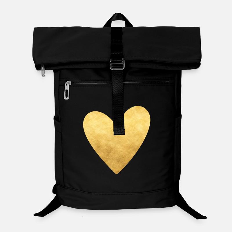 Herz gold I Symbol Liebe Geschenk Laptop-Rucksack 