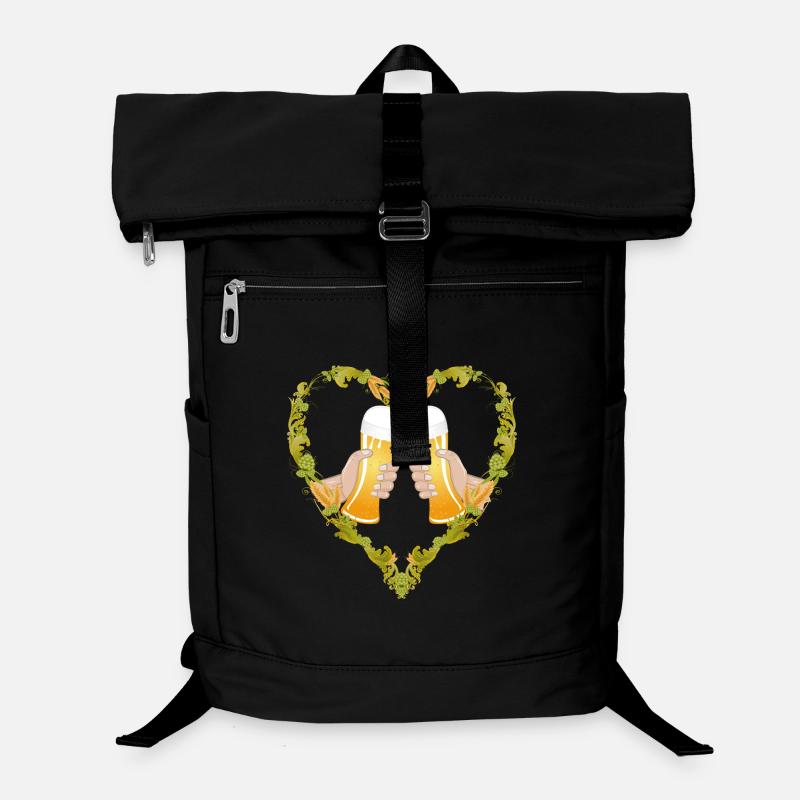 two filled beer glasses in the hop heart frame Laptop Backpack