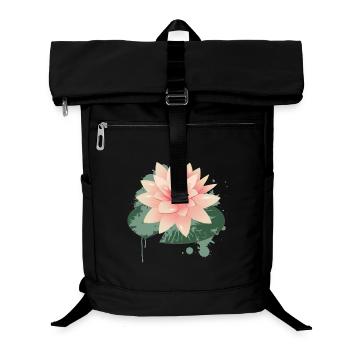Graffiti de nénuphars avec nénuphar vert - Sac à dos ordinateur - noir - Devant