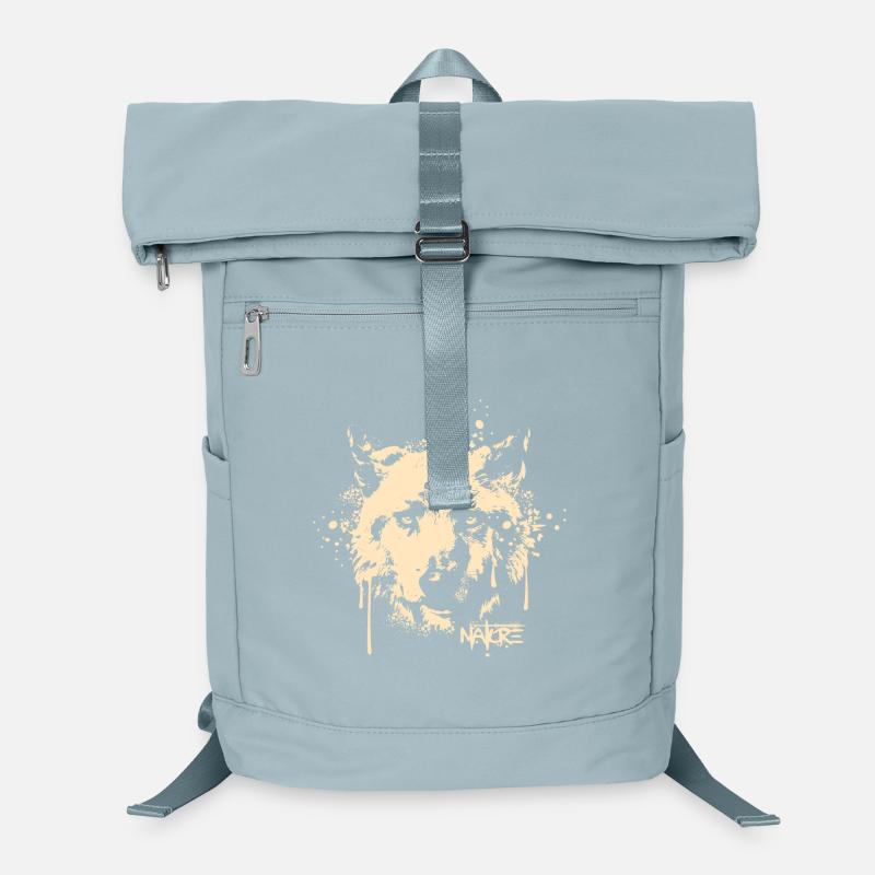 Chien-loup Graffit Portrait Logo Icône Icône Sac à dos ordinateur