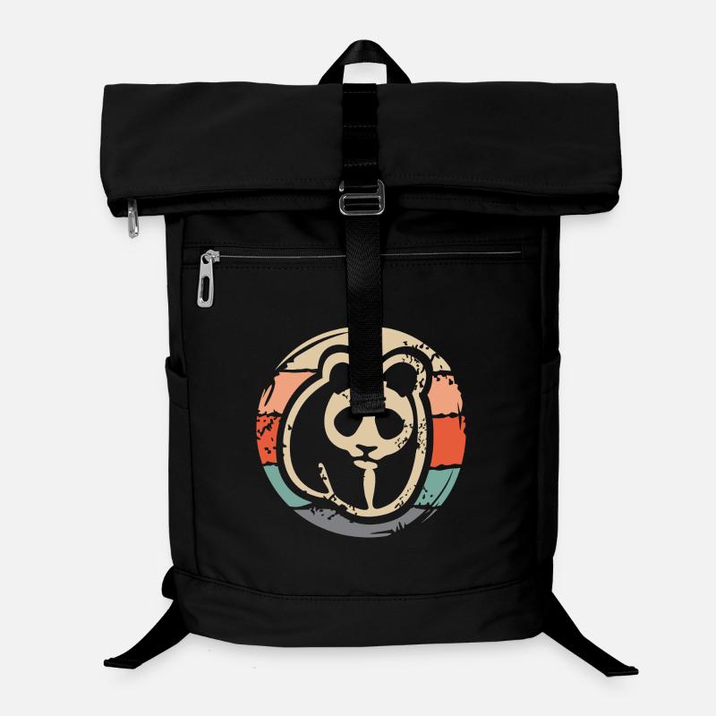 Retro Panda Design – Vintage Distressed Look Laptop-Rucksack 