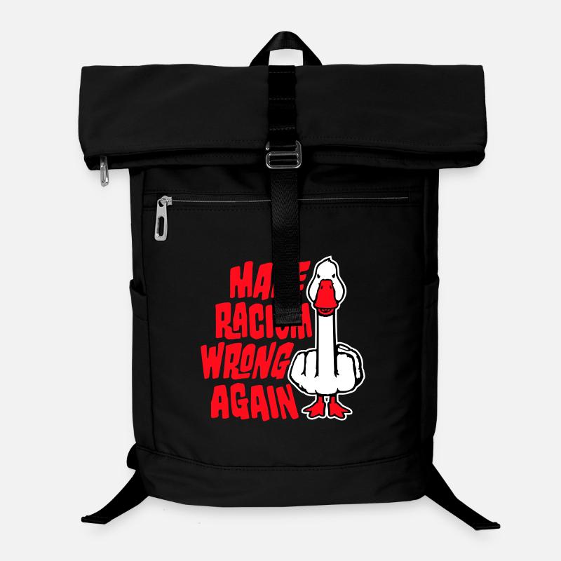 Gans Make Racism Wrong Again Mittelfinger Aktivist Laptop-Rucksack 