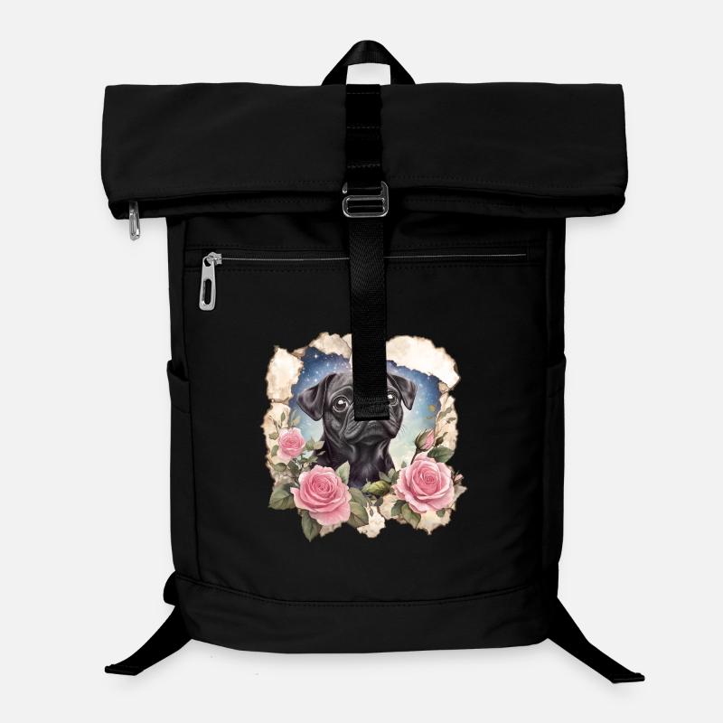 Schwarzer Mops Laptop-Rucksack 