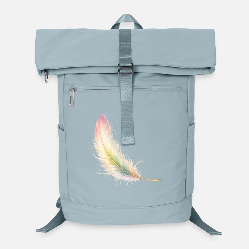 Zarte Feder Pastell Elegant Boho Design Laptop-Rucksack 