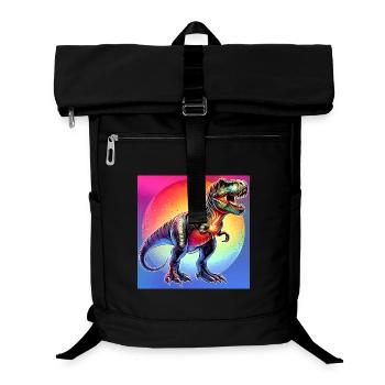 Dinosaurier - Laptop-Rucksack  - Schwarz - Vorne