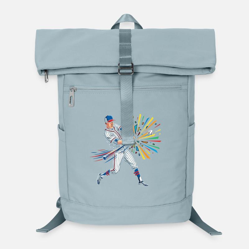 Bunter Baseball Schlagmann Pop Art Laptop-Rucksack 