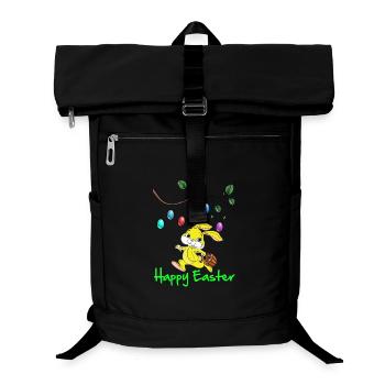 Pâques, Joyeuses Pâques, Lapin de Pâques, joyeuses Pâques - Sac à dos ordinateur - noir - Devant