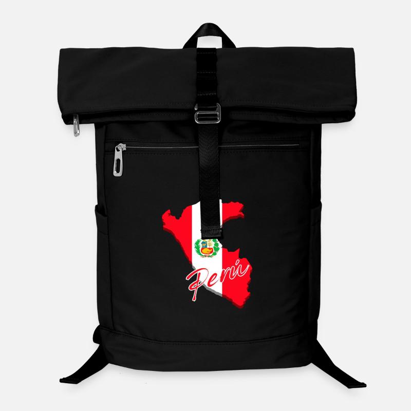Flag of Peru, map flag of Peru Laptop Backpack