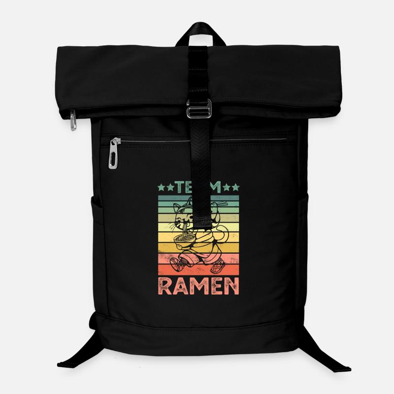 Le chat mange des nouilles ramen Sac à dos ordinateur