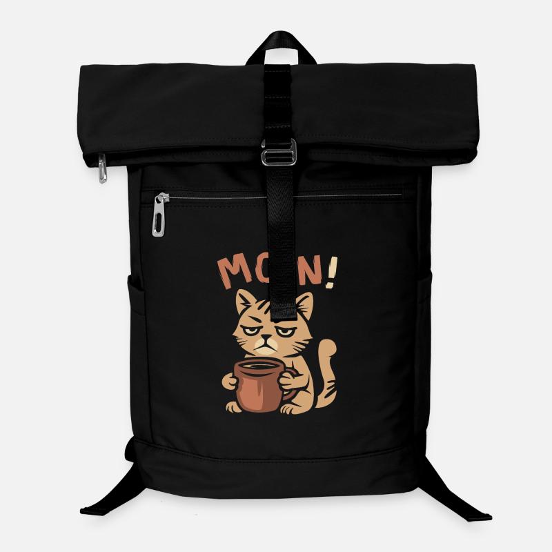 Moin Coffee Cat – Motif amusant du matin Sac à dos ordinateur