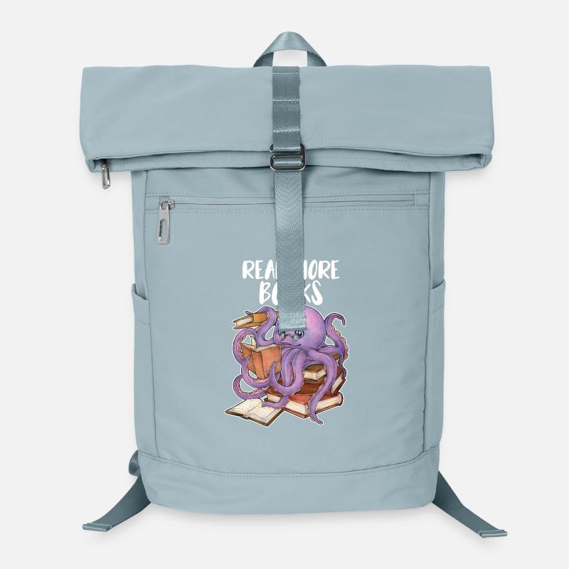 Reading Octopus in Stack of Books Book Gift Laptop Backpack