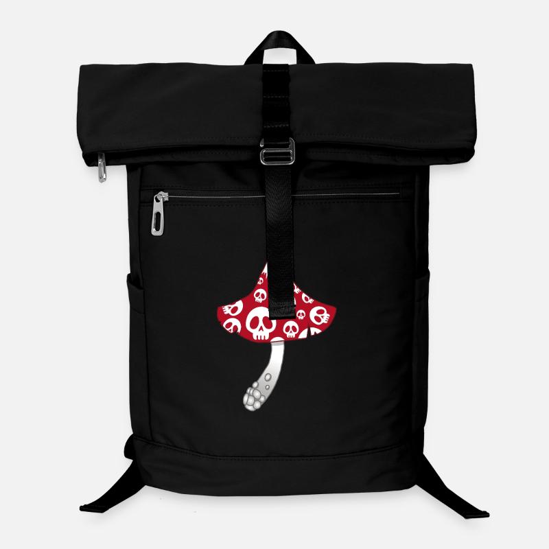 Red Mushroom with White Skulls Laptop Backpack