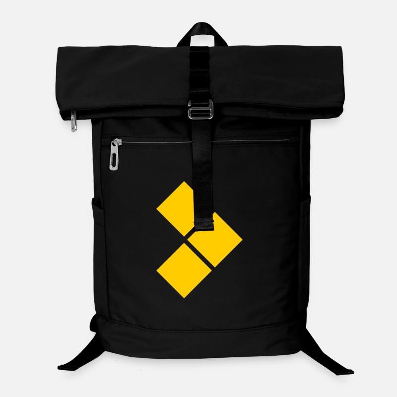 Grille géométrique en losange jaune Sac à dos ordinateur