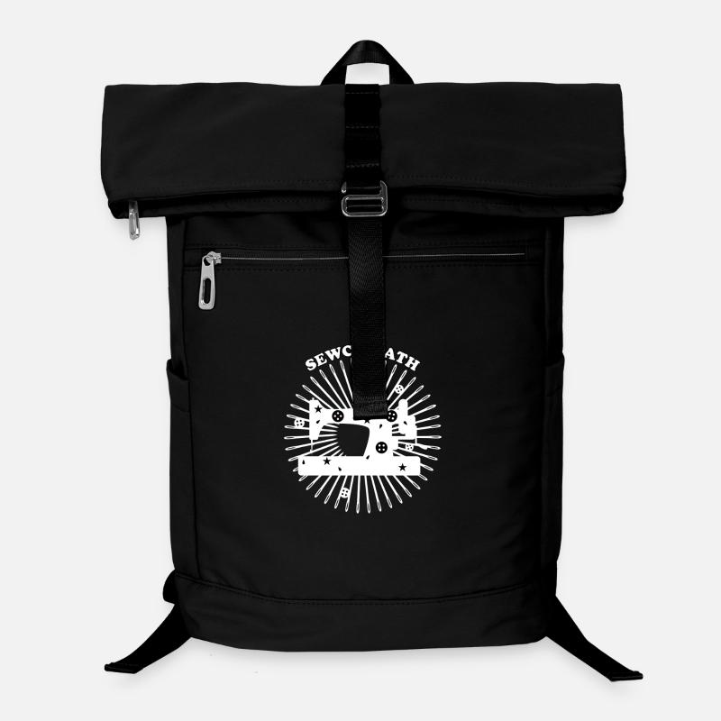 Sewing Machine Design - White - Laptop Backpack - black