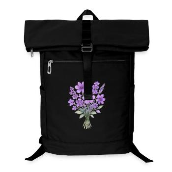 Lavendel Aquarell Bouquet - Laptop-Rucksack  - Schwarz - Vorne