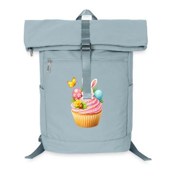 Mignon cupcake de lapins de Pâques avec des œufs de Pâques colorés - Sac à dos ordinateur - bleu glacier - Devant