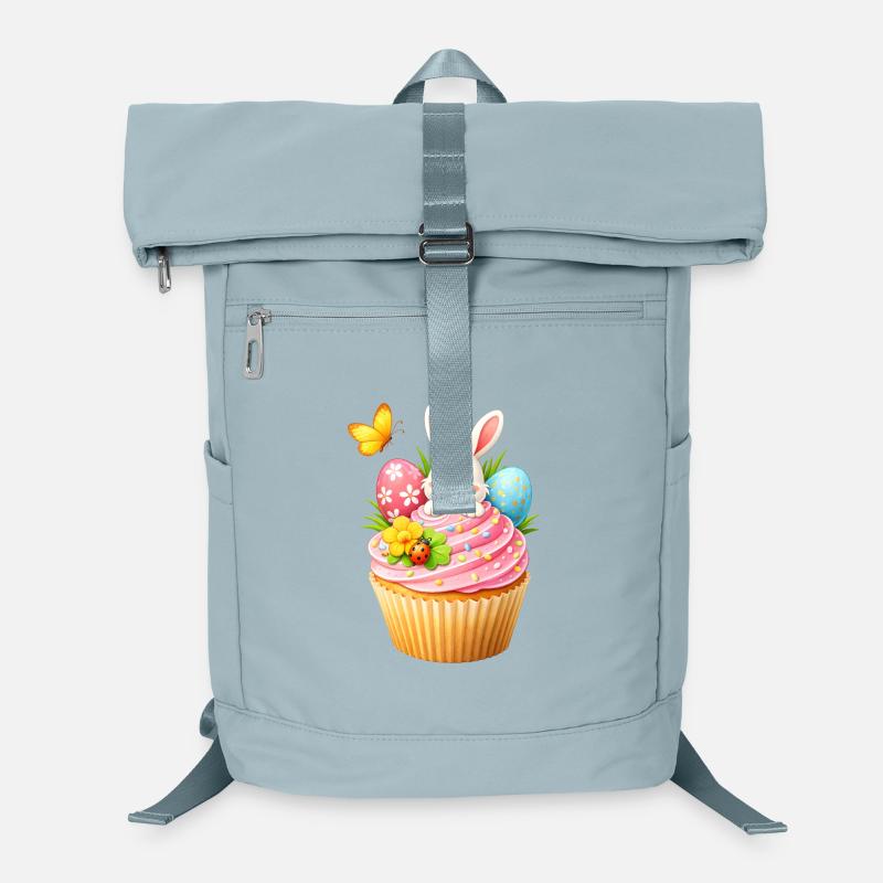 Cute Easter Bunny Cupcake with Colorful Easter Eggs Laptop Backpack
