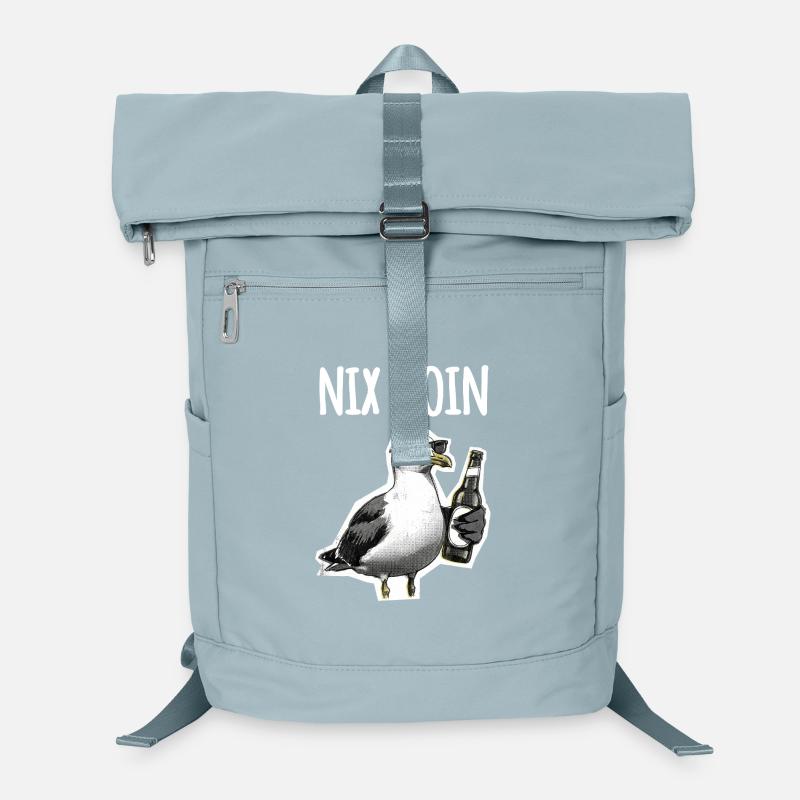 Lustiger Spruch Norddeutschland Möwe Bier Laptop-Rucksack 