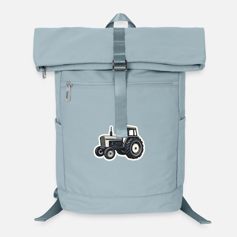 Traktor Linienzeichnung Vintage Laptop-Rucksack 