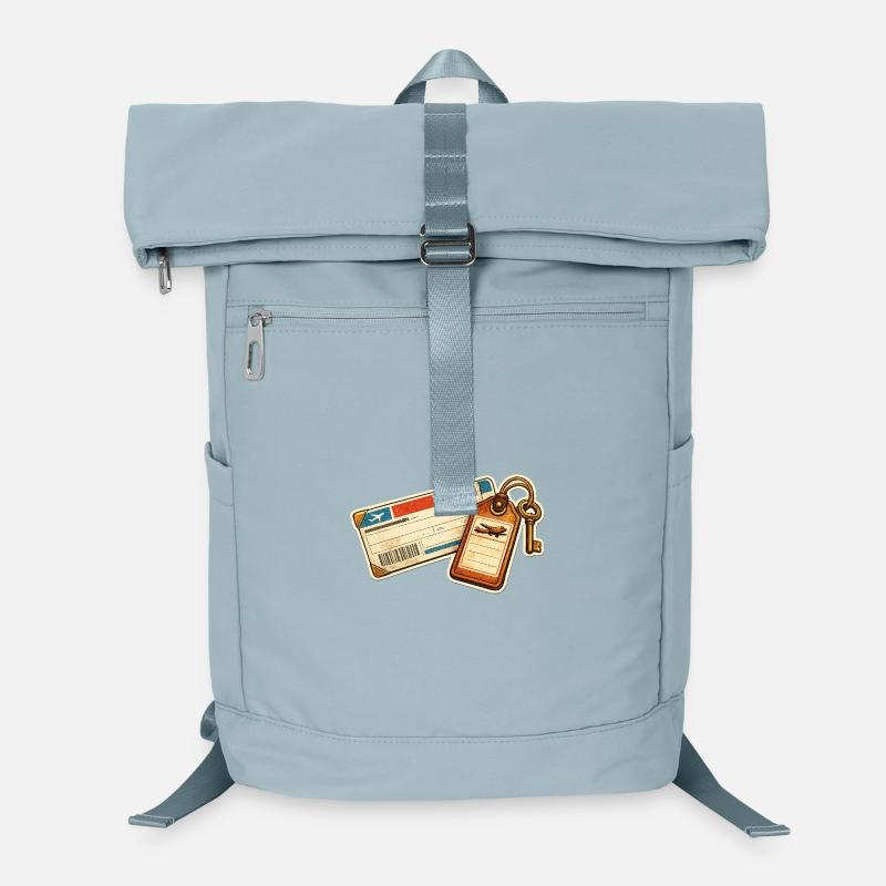 Vintage Airline Ticket Luggage Tag Design Laptop Backpack