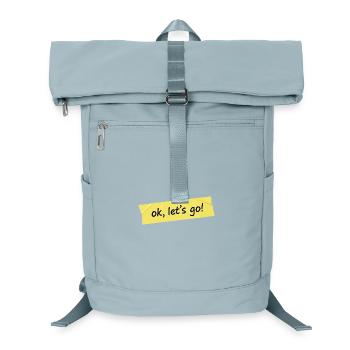 Ok, allons-y ! Conception du ruban jaune - Sac à dos ordinateur - bleu glacier - Devant