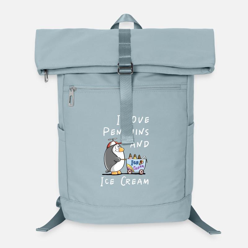 I Love Penguins and Eiscreme - Pinguin Eis Comic Laptop Backpack