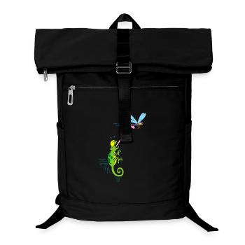 Chamäleon und Libellen - Laptop-Rucksack  - Schwarz - Vorne